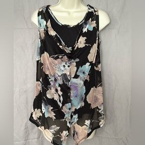3/$15 SimplyVera Vera Wang Double Layer Button Down Tank Top Size XS